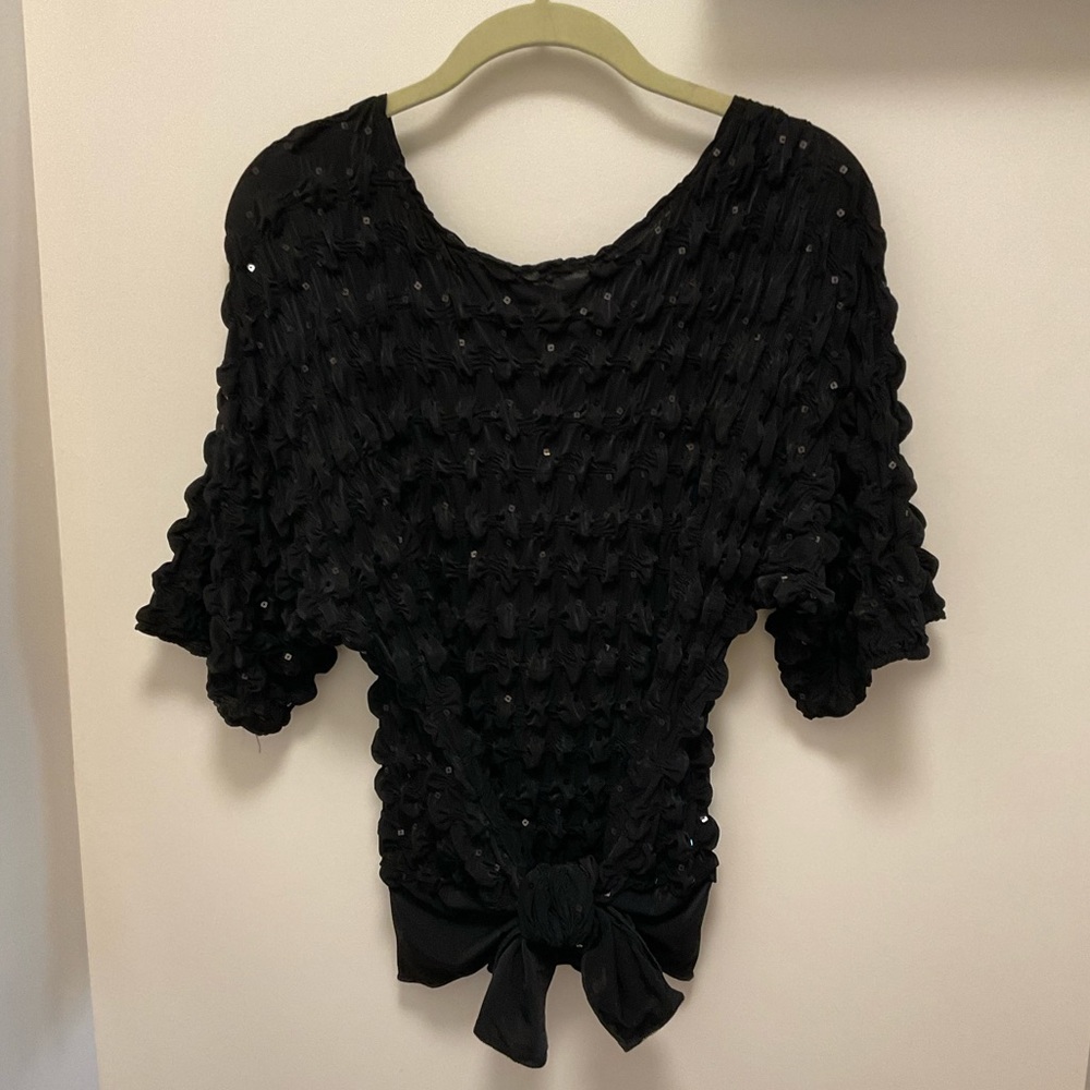 Women’s black multi-style top with sequins S/M - NWOT
